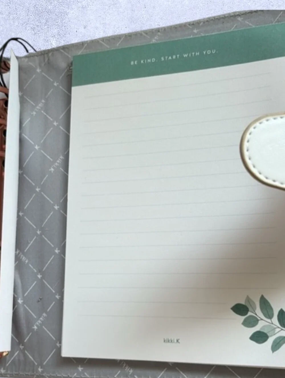 Kikki.K A5 Planner Cream Ivory Rose Gold 6 Ring Binder w/ Dividers & Insert